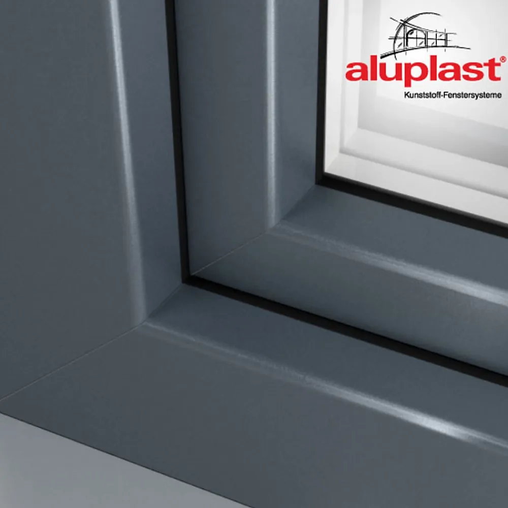Fral Fermetures Porte fenêtre oscillo-battante double vantaux PVC anthracite L 1000mm x H 2150mm ouvrant droit- Fenêtre Pvc