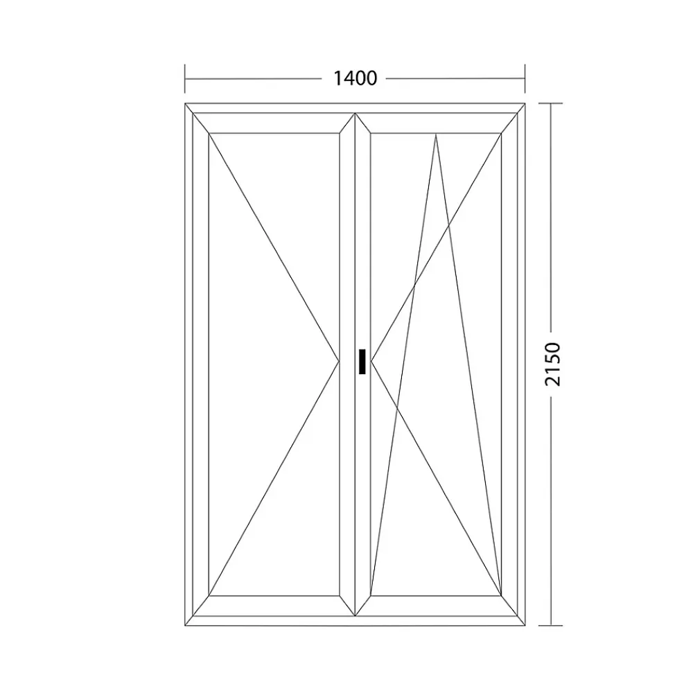 Fral Fermetures Fenêtre Pvc<Porte fenêtre oscillo-battante double vantaux PVC blanc L 1400mm x H 2150mm ouvrant droit