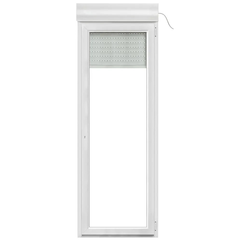 GoodHome Porte-Fenêtre En Pvc<Porte fenêtre PVC 1 vantail tirant + volet roulant électrique blanc - l.80 x h.215 cm, tirant droit