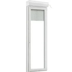 GoodHome Porte-Fenêtre En Pvc<Porte fenêtre PVC 1 vantail tirant + volet roulant électrique blanc - l.80 x h.215 cm, tirant droit