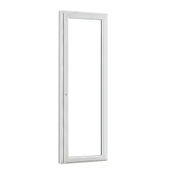 GoodHome Porte fenêtre PVC 1 vantail tirant blanc - l.80 x h.205 cm- Porte-Fenêtre En Pvc