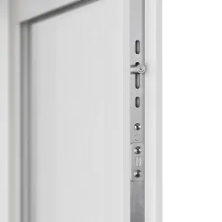 GoodHome Porte fenêtre PVC 1 vantail tirant + volet roulant électrique blanc - l.80 x h.205 cm, tirant gauche- Porte-Fenêtre En Pvc