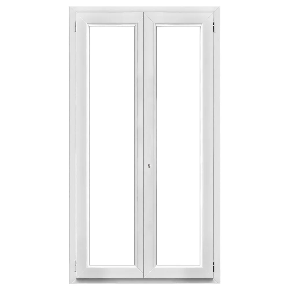 GoodHome Porte-Fenêtre En Pvc<Porte fenêtre PVC 2 vantaux blanc - l.120 x h.215 cm, tirant droit
