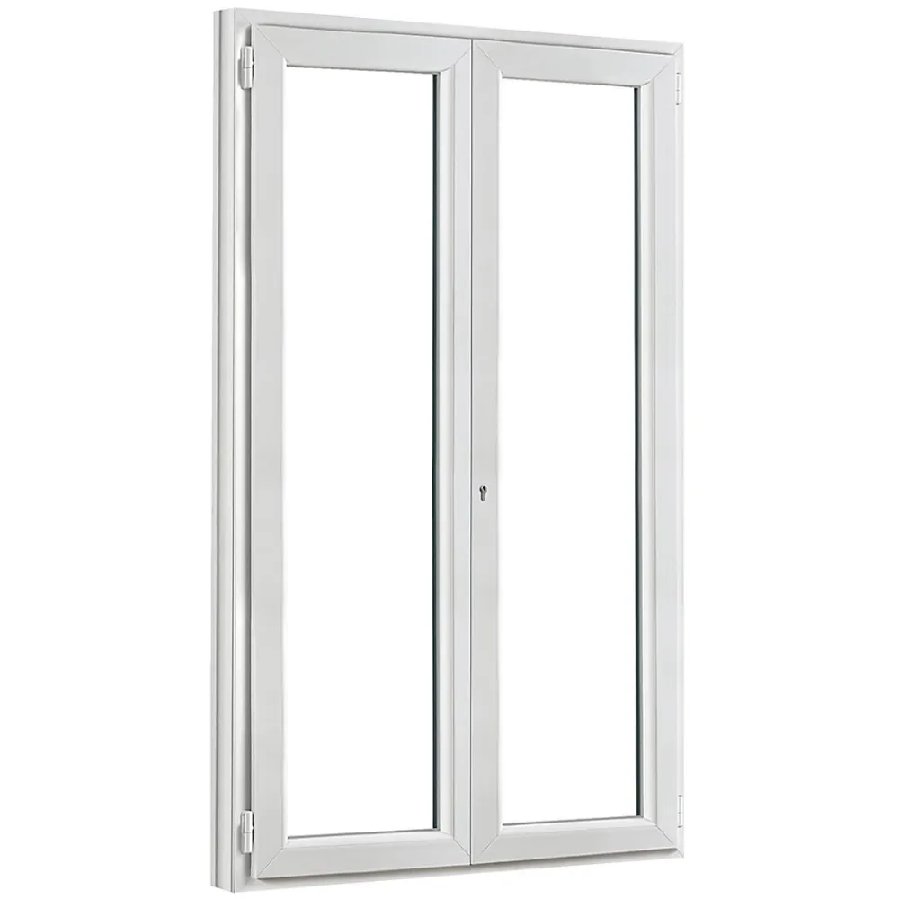 GoodHome Porte-Fenêtre En Pvc<Porte fenêtre PVC 2 vantaux blanc - l.120 x h.215 cm, tirant droit