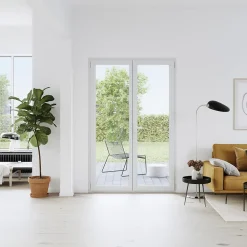 GoodHome Porte-Fenêtre En Pvc<Porte fenêtre PVC 2 vantaux blanc - l.120 x h.205 cm, tirant droit