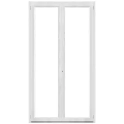 GoodHome Porte-Fenêtre En Pvc<Porte fenêtre PVC 2 vantaux blanc - l.120 x h.205 cm, tirant droit