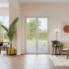 GoodHome Porte fenêtre PVC 2 vantaux blanc - 100 x h.205 cm, tirant droit- Porte-Fenêtre En Pvc