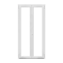 GoodHome Porte fenêtre PVC 2 vantaux blanc - 100 x h.205 cm, tirant droit- Porte-Fenêtre En Pvc
