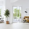 GoodHome Porte fenêtre PVC 2 vantaux blanc - 100 x h.215 cm, tirant droit- Porte-Fenêtre En Pvc