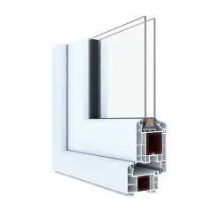 GoodHome Porte fenêtre PVC 2 vantaux tirant + volet roulant électrique blanc - l.120 x h.215 cm, tirant droit- Porte-Fenêtre En Pvc