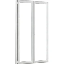 GoodHome Porte-Fenêtre En Pvc<Porte fenêtre PVC 2 vantaux blanc - l.120 x h.225 cm, tirant droit