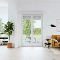 GoodHome Porte-Fenêtre En Pvc<Porte fenêtre PVC 2 vantaux tirant + volet roulant électrique blanc - l.140 x h.215 cm, tirant droit