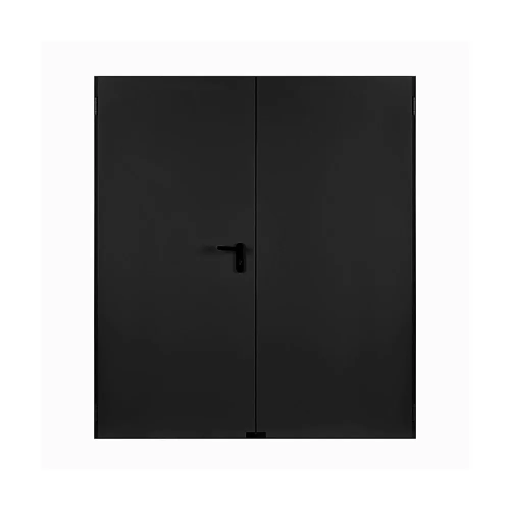 4M Porte Métallique Industrielle De Service Double Poussant Droit L1000+1000 H2050 RAL7016 En Applique- Porte De Service
