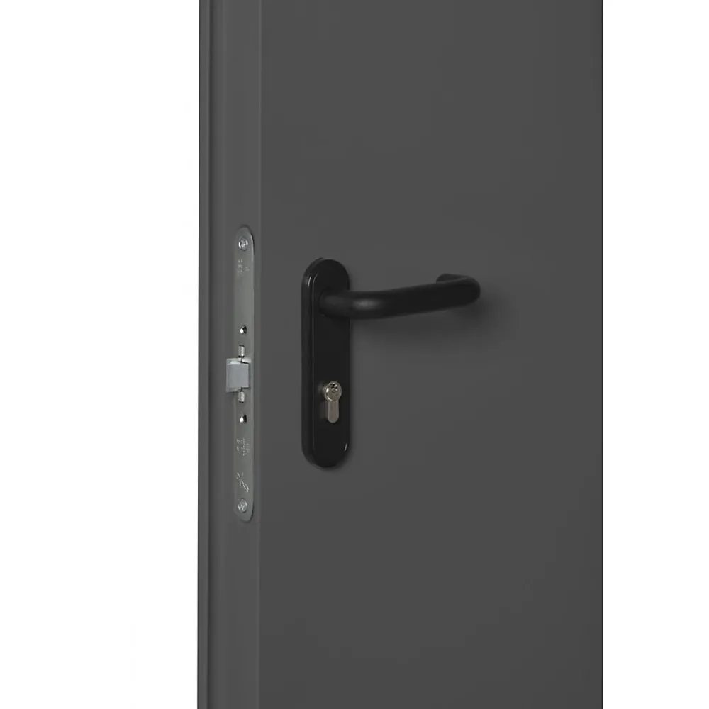 4M Porte Métallique Industrielle De Service Double Poussant Droit L1000+1000 H2050 RAL7016 En Applique- Porte De Service