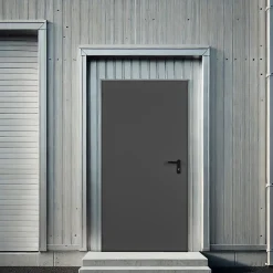 4M Porte De Service<Porte Métallique Industrielle De Service Isolée Réversible L900 H2150 RAL7016 En Applique