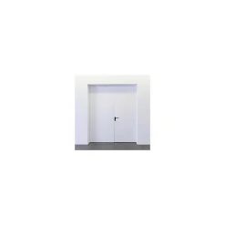 4M Porte Métallique Industrielle Coupe Feu 1H Double Poussant Droit L900+900 H2050 RAL9010 En Applique- Porte De Service