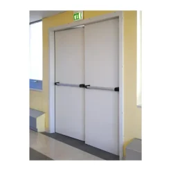 4M Porte De Service<Porte Métallique Industrielle De Service Double Poussant Droit L900+400 H2150 RAL9010 En Applique