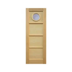 Reivilo Bloc Porte<Porte nue, sans cadre, bois Erable, 83 cm, hublot, rive droite