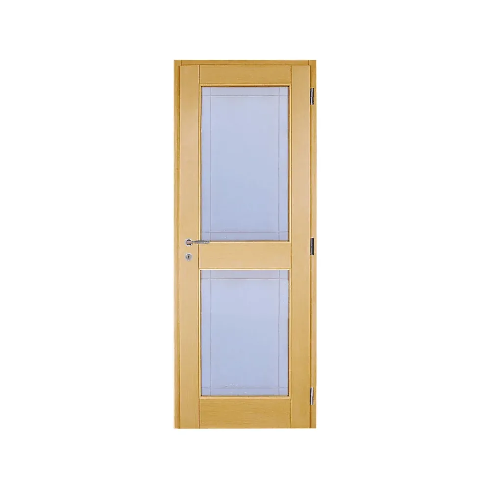 Reivilo Bloc Porte<Porte nue, sans cadre, bois Erable, 73 cm, 2 carreaux, recouvrement