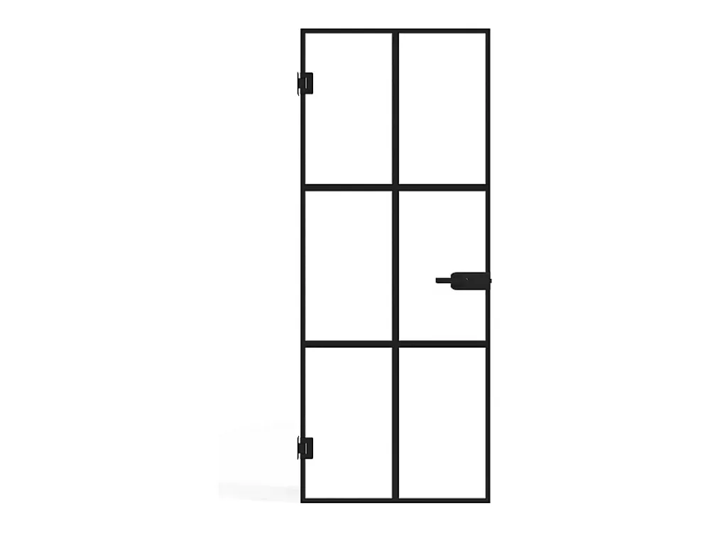 Vente-unique Bloc Porte<Porte réversible sans bâti en verre trempé - Noir - H204 x L83 cm - SEROTO