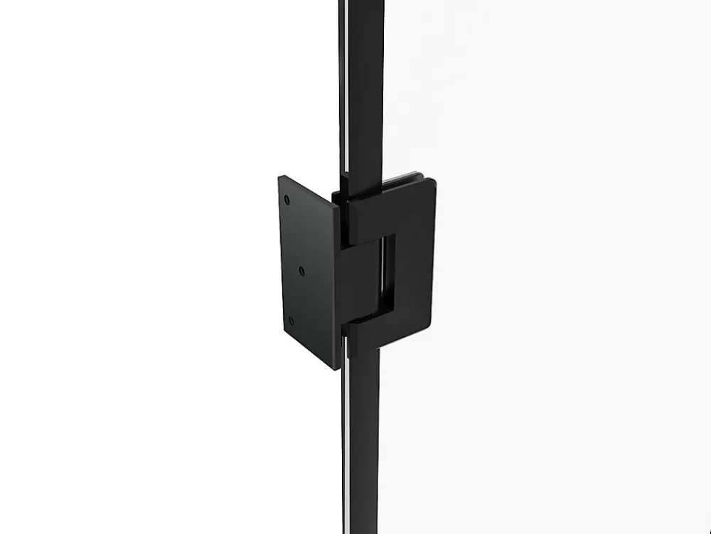 Vente-unique Bloc Porte<Porte réversible sans bâti en verre trempé - Noir - H204 x L83 cm - SEROTO