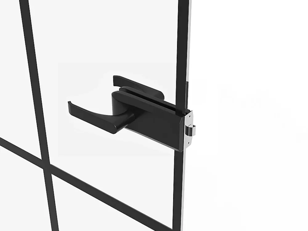 Vente-unique Bloc Porte<Porte réversible sans bâti en verre trempé - Noir - H204 x L83 cm - SEROTO