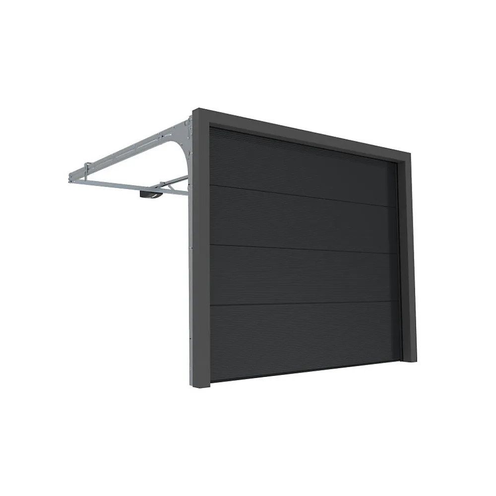 4M Porte Sectionnelle Motorisée StandardLine Linteau 100mm Lisse Gris Ral 7016 L3000xH2250- Porte De Garage Enroulable