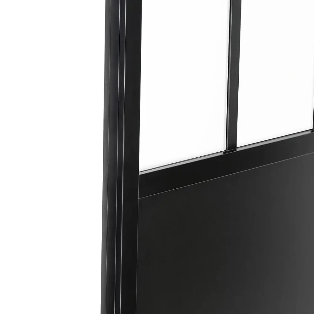 Porte Nue<Porte seule 3 carreaux vitrés opaques, coloris noir mat H.204 x l.83cm