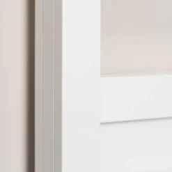 Porte seule 3 carreaux vitrés transparents, coloris blanc H.204 x l.83cm- Porte Nue