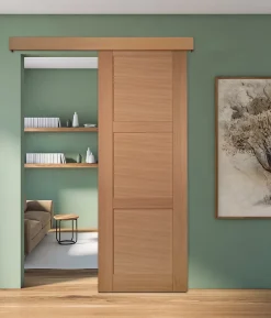 Lynporte Porte seule 3 Panneaux URSA bois chêne européen 2040 x 830- Porte Nue