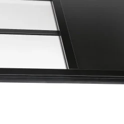 Porte Nue<Porte seule en aluminium 3 carreaux vitrés transparents, coloris noir mat H.204 x l.83cm