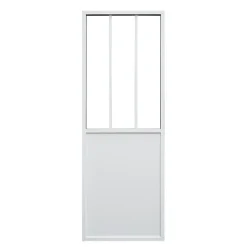 Porte Nue<Porte seule en aluminium 3 carreaux vitrés transparents 73 coloris blanc H.204 x l.73cm