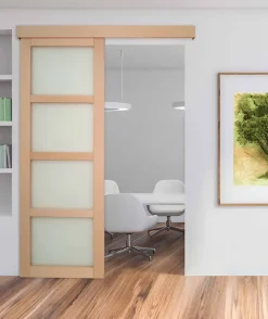 Lynporte Porte seule NOVA2 4 Vitrages bois hêtre 2040 x 830- Porte Nue