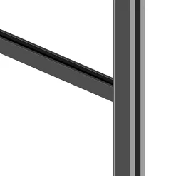MySystem Porte simple coulissante droite H 2088 x L 1067 mm - 3 verres horizontaux - trempé 6 mm clair - gris- Porte Coulissante