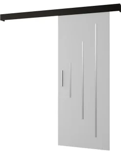 Abiks Meble Porte Coulissante<Portes coulissantes Salwador Y 90x204 cm (Blanc / Noir / Argent)