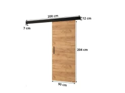 Abiks Meble Porte Coulissante<Portes coulissantes Salwador Y 90x204 cm (Blanc / Noir / Argent)