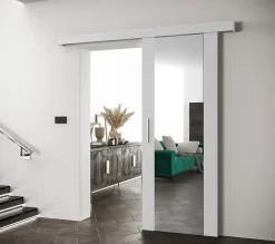 Abiks Meble Porte Coulissante<Portes coulissantes Salwador II 90x204 cm (Blanc / Blanc / Argent)
