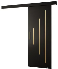 Abiks Meble Porte Coulissante<Portes coulissantes Salwador Y 80x204 cm (Noir / Noir / Or)