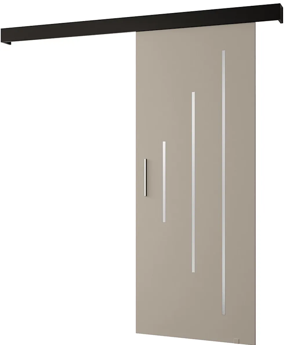 Abiks Meble Portes coulissantes Salwador Y 90x204 cm (Cachemire / Noir / Argent)- Porte Coulissante