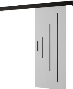 Abiks Meble Portes coulissantes Salwador Y 90x204 cm (Blanc / Noir / Noir)- Porte Coulissante