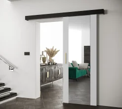 Abiks Meble Portes coulissantes Salwador II 70x204 cm (Blanc / Noir / Or)- Porte Coulissante