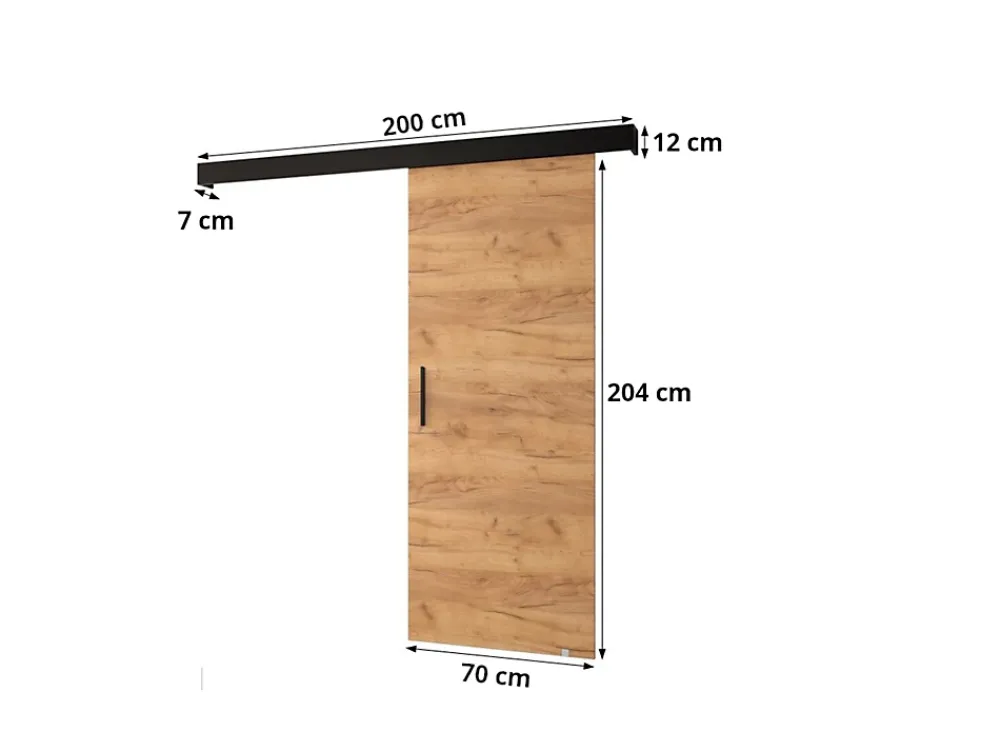 Abiks Meble Portes coulissantes Salwador Y 70x204 cm (Cachemire / Noir / Noir)- Porte Coulissante