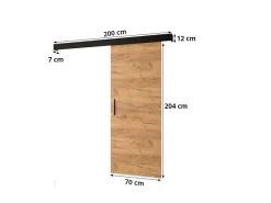 Abiks Meble Portes coulissantes Salwador I 70x204 cm (Blanc / Blanc / Argent)- Porte Coulissante