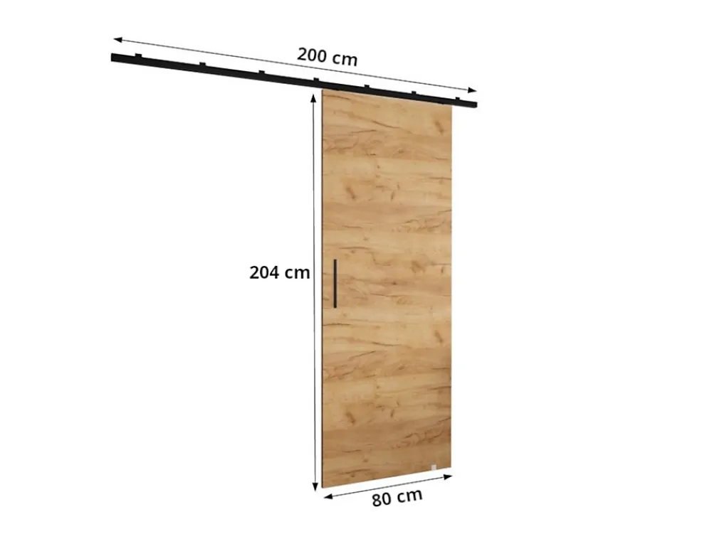 Abiks Meble Porte Coulissante<Portes coulissantes Zonda I 80x204 cm (Chêne Craft)