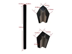 Vente-unique Verrière<Poteau d'angle pour verrière atelier en aluminium thermolaqué 130 cm noir - BAYVIEW