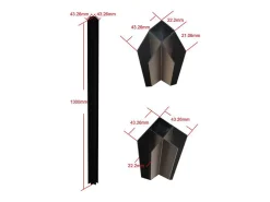 Vente-unique Verrière<Poteau d'angle pour verrière atelier en aluminium thermolaqué 130 cm noir - BAYVIEW