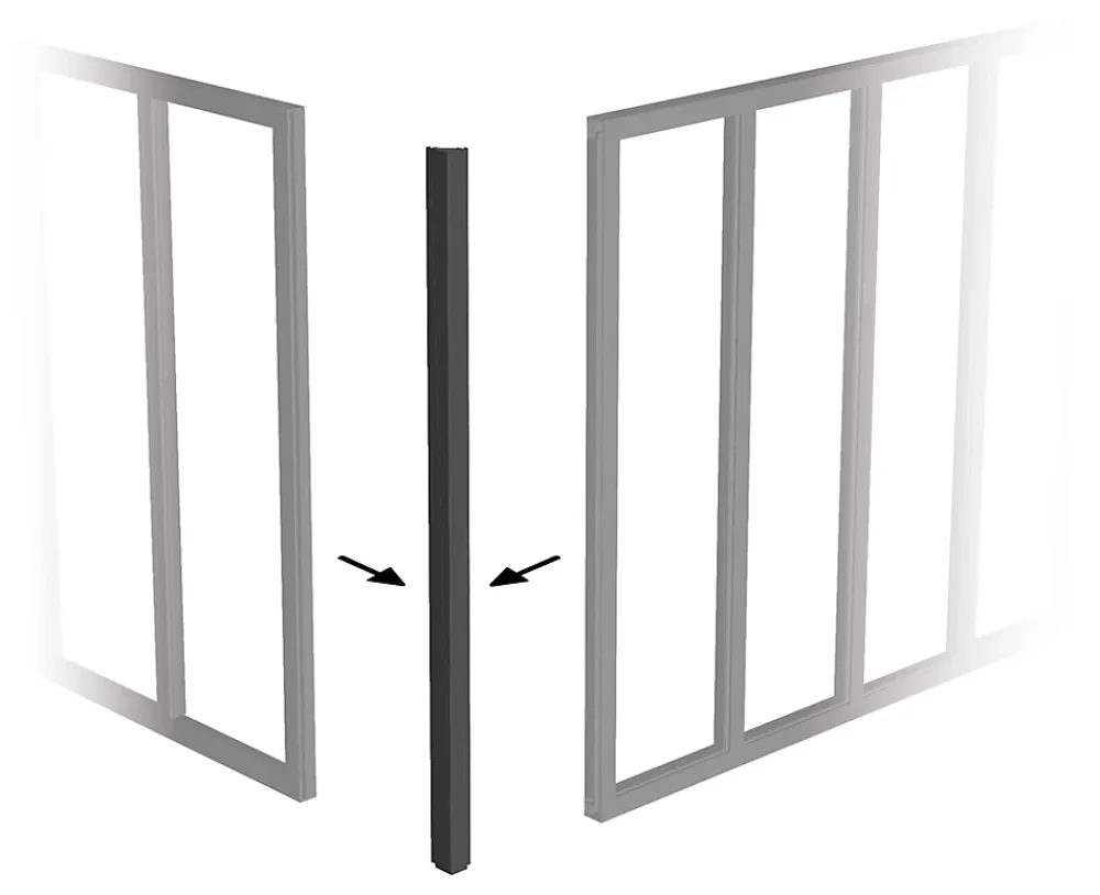 Verrière<Poteau d'angle thermolaqué coloris noir sablé H.130 cm