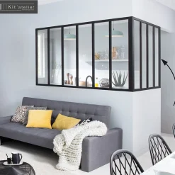 Poteau de terminaison en aluminium coloris noir sablé H.108cm- Verrière