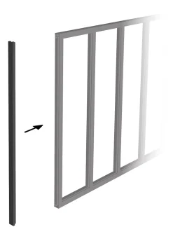 Poteau de terminaison en aluminium coloris noir sablé H.108cm- Verrière