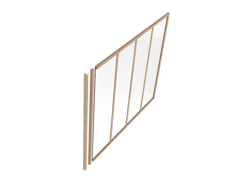 Vente-unique Poteau de terminaison pour verrière en aluminium thermolaqué - H130 cm - Naturel clair - BAYVIEW- Verrière